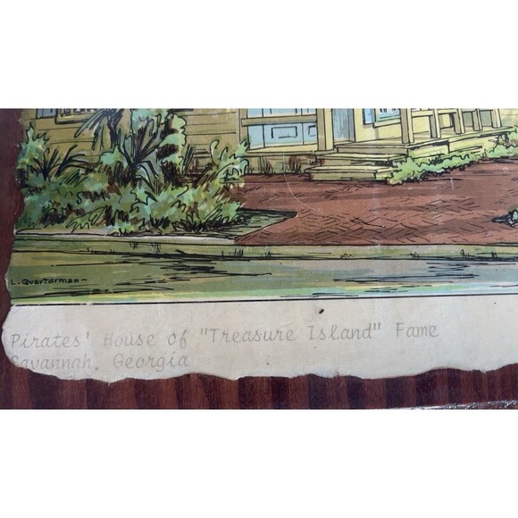 Vintage Leonora Quarterman Savannah GA Wooden Plaques Set of 4 - Picture 8 of 12